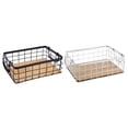 thumbnail image 1 of pitrice Wire Basket Grid Desktop Finishing Storage Baskets All-Purpose with Handles Shelf Kitchen Organizer Corner Frame White M/36*26*12cm, 1 of 9