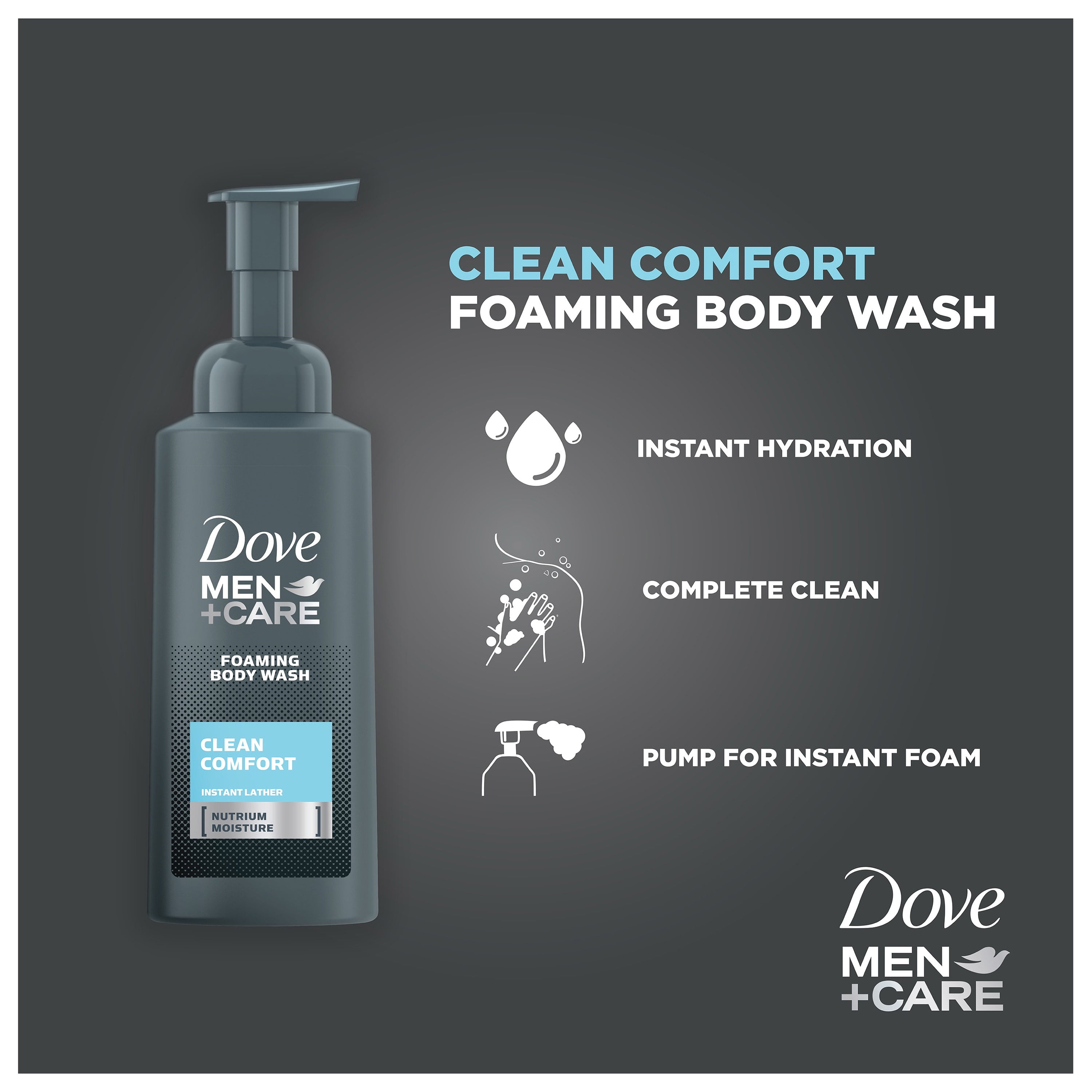 Dove Men Care Clean Comfort Foaming Body Wash 13 5 Oz Walmart Com