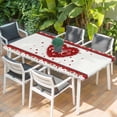 thumbnail image 2 of Red Valentine's Day Table Cloths for 5 Foot Rectangle Tables, Love Heart Roses Romantic Patio Waterproof Elastic Fitted Tablecloths, Washable Rectangular Table Cover for Camping, 2 of 8