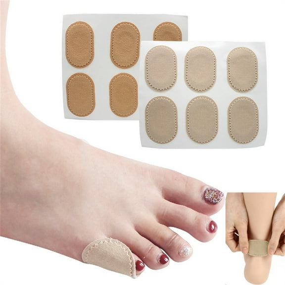 Tutuviw 12 Pcs Bunion Cushion,Protector Foot Callus Cushion,Toe Pad to Wear with Shoes,Corn Cushions Patches Shoe Accessories for Women Men Fabric Feet Heel Toe Protector Pad(Yellow and Skin Color)