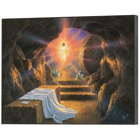 Dicksons Jesus at The Tomb Wall Natural Brown 12 x 9 MDF Wall Art Sign Plaque