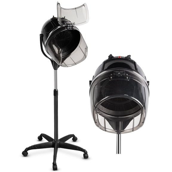 TASALON Professional Hooded Bonnet Hair Dryer Stand with Adjustable Timer, Rolling Wheels - Portable Floor Standing Dryer for Home Salon & Beauty Spa Equipment