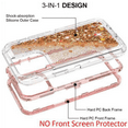 thumbnail image 4 of Entronix Heavy Duty Case Compatible with iPhone 16E, Liquid Glitter Back Cover, Rose, 4 of 8