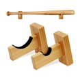 thumbnail image 1 of 2 Receptacles Baseball Bat Rack, Displayed Horizontally, Wooden Baseball Bat Rack, Handmade Solid, With Felt Lining And Wall Mounted Bat Rack, 1 of 5