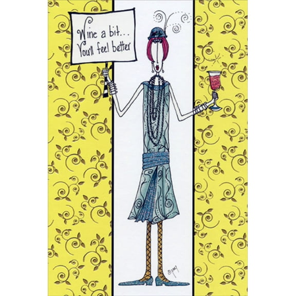Pictura Wine A Bit Dolly Mamas Funny / Humorous Feminine Birthday Card for Her / Woman