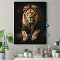 thumbnail image 4 of Lion Portrait Decorative Painting/Canvas Art， Perfect for Living Room， Bedroom， and Entrance Decor. Majestic Lion Face Art Print， Animal King Canvas， Fierce Lion Gaze Wall Decor., 4 of 8