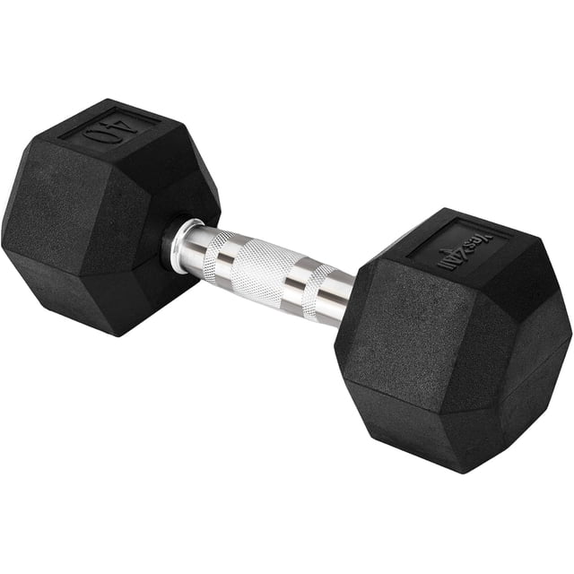 Chrome Grip Encased Hex Dumbbells Hand Weights With -Slip - LBS Single