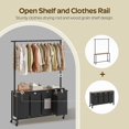 thumbnail image 4 of Laundry Sorter 4 Section, Rolling Laundry Hamper with Hanging Rack, Laundry Sorter with Wheels, Hampers for Laundry, Laundry Basket Organizer for Laundry Room, Rustic Brown LS47BR, 4 of 18