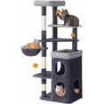 thumbnail image 1 of Tall Cat Tree Tower MultipleLevel Cat Condo with Caves Scratching Posts Perches Dark UPCTG, 1 of 7