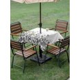 thumbnail image 3 of Outdoor Tablecloth with Umbrella Hole and Zipper, Spring Gray Eucalyptus Square Table Cloth 60x60 Inch Waterproof Tablecloth, Summer Botanical Leaf Country Picnic Table Cover for Patio Camping, 3 of 7