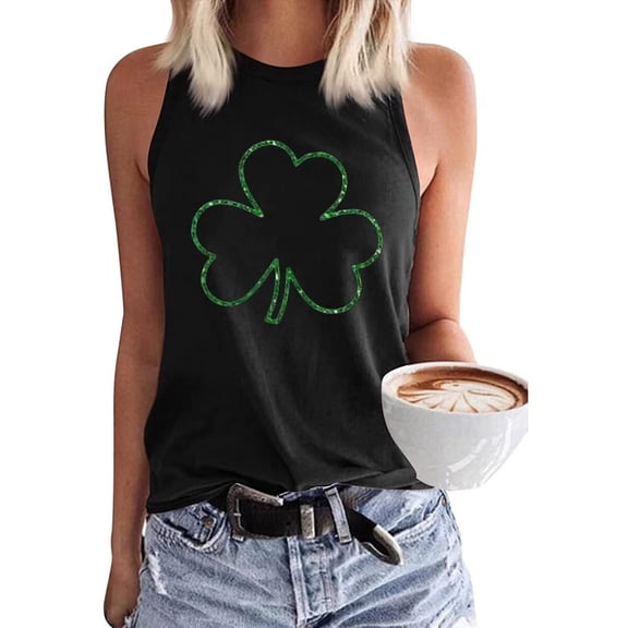 Beopjesk Womens Sleeveless Tank Tops St Patrick's Day Graphic Tees Tops