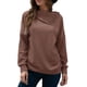 thumbnail image 1 of Moda mujer Turn-down Collor Pullover Manga larga Suelta Casual Túnica Sudaderas Color sólido Tops Abanopi Café/Grande, 1 of 7
