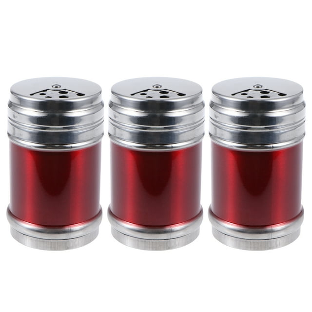 3 Pcs Stainless Steel Seasoning Shaker Pepper Salt Sugar Spice Powder Cooking Tools Household Outdoor Barbecue Seasoning Bottle - Size S Random Color