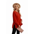 thumbnail image 4 of Ronuti Sweatshirt for Women Side Split Fall Fashion Long Sleeve Shirts Crewneck Tunic Tops, 4 of 8