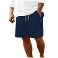thumbnail image 1 of Pantalones cortos de playa a rayas para hombre - Diseño con cordón ajustable - Tejido de poliéster, ligero, perfecto para la playa y los deportes de verano, 1 of 8