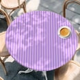 thumbnail image 2 of Purple Pink Round Tablecloth, Fitted Table Cover with Elastic for 45"-54" Round Tables, Geometric Vertical Striped Solid Rainbow Table Cloth Outdoor Indoor Dinning Party Waterproof Tablecloths, 2 of 7