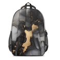 thumbnail image 3 of Grey and Gold Marble Pattern Backpack for School, Cute School Bag with Adjustable Shoulder Straps and Padded Back, 16.9"x12.6"x5.9", 3 of 5