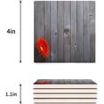 thumbnail image 3 of FMSHPON Gerbera on Rustic Wooden Table Set of 6 Coaster for Drinks, Absorbent Ceramic Stone Coasters Cup Mat with Cork Base for Home Kitchen Room Coffee Table Bar Decor, 3 of 4
