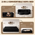 thumbnail image 4 of Lyzwn 78" Full Size Floor Sofa, Folding Queen Sleeper Couch, Loveseat Sofa, Teddy Fabric Foam-Filled Sleeper Couch Bed, Fold Mattress Bed for Living Room, Guest Use, Office, Apartment, Black, 4 of 9