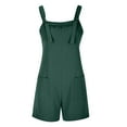 thumbnail image 5 of JINMGG Shorts for Women Clearance $5 Women's Summer Comfortable Casual Suspender Shorts Solid Color Pocket Jumpsuit Shorts Army Green XXXXL, 5 of 5