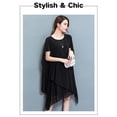 thumbnail image 2 of 2022 Women Blue StripedLong Sleeve neck Basic Dresses Button Split Pleated DressXXL Gao Jinjia LED, 2 of 2