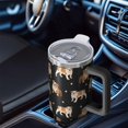 thumbnail image 6 of OBREWU Bulldog Dog and Footprints Tumbler with Handle and Lid,Bulldog Dog and Footprints 40oz Double Wall Vacuum Insulated Tumbler,Cups Gift for Women and Men, 6 of 7