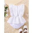 thumbnail image 2 of Baby Girl Floral Embroidery Ruffle Trim Schiffy Bodysuit, 2 of 5