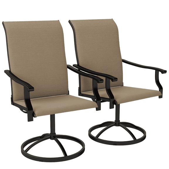 Dranite 2-Pack Patio Swivel Dining Chairs, High Back All-Weather Outdoor Mesh Set