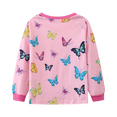 thumbnail image 5 of Children and girls butterfly print long sleeve round neck 2 pajamas set, 5 of 5