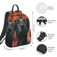 thumbnail image 3 of Naloa Sunflower Black Dog Print Lightweight DayBackpack Suitable for school, work, shopping, travel, etc., 3 of 5