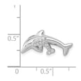 thumbnail image 4 of Auriga Fine Jewelry 14K White Gold Diamond Dolphins Chain Slide Pendant for Women, 4 of 6