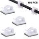 thumbnail image 1 of Clips de gestión de cables autoadhesivos fuertes de 100 piezas, organizador de cables para TV, PC, computadora portátil, cable ethernet, escritorio, hogar, oficina Adepaton 221279-2, 1 of 9