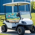 thumbnail image 5 of Pzuqiu Beach Turtle Golf Cart Seat Cover Set - Watercolor Seashell Design, Breathable Stretch-Fit, Universal 2-Seat Golf Cart Accessory, Protection, 5 of 9
