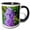 Black/White, variant on 3drose, Usa, Michigan. Blooming French Lilac., 11oz Two-tone Green Mug
