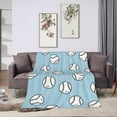 thumbnail image 6 of DouZhe Ultra-Soft Micro Fleece Lightweight Flannel Bed Blanket, Cartoon Baseball Sports Print Cozy Warm Throw Blankets, 40"x30", 6 of 7