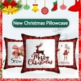 thumbnail image 3 of Yidarton Christmas Pillowcase Red Plaid Car Sofa Cushion Cover Elk Christmas Decoration Printing Pattern Pillow Case, 3 of 6