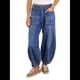 thumbnail image 2 of Pantalones Vaqueros Holgados de Cintura Alta con Cordón Elástico para Mujer Azul Profundo L, 2 of 7