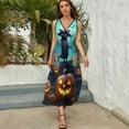 thumbnail image 5 of Halloween Ghosts Horror Pumpkin Sleeveless Dress Woman Fashion Long Dresses Women's Summer Suit Dress 2025, 5 of 7