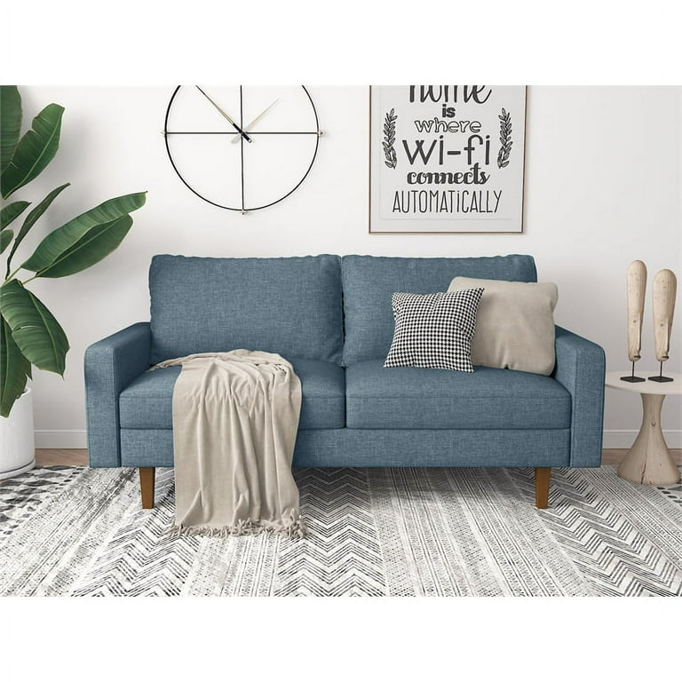 Kingway Furniture Ashton Linen Living Room Sofa in Sky Blue