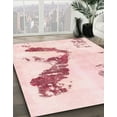 thumbnail image 3 of Ahgly Company Machine Washable Indoor Rectangle Abstract Light Red Pink Area Rugs, 8' x 12', 3 of 7