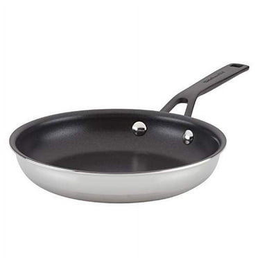 KitchenAid 5-Ply Clad 8.25 inch Stainless Steel Nonstick Induction Frying Pan, Polished Stainless Steel