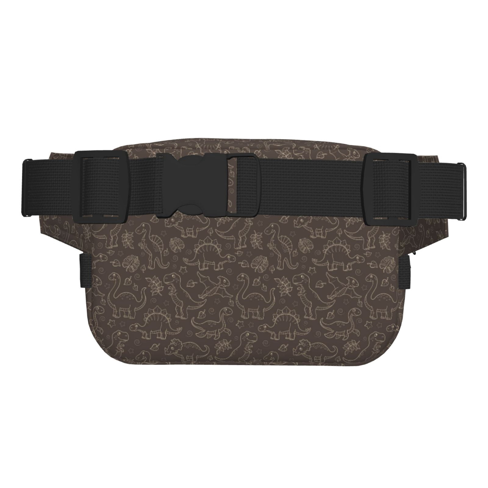 Fuzoiu Dinosaur Print Unisex Square Double Layer Waist Bag,Crossbody Fanny Pack Travel Workout Accessory