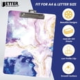 thumbnail image 4 of Fashion Clipboard (4 Pack), Standard A4 Letter Size, 12.5" x 9", Wooden Clipboard, Low Profile Clip with Retractable Hanging Tab, Decorative Clipboard, by Better Office Products (Abstract Art Designs), 4 of 5