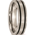 thumbnail image 4 of Titanium Brushed Black Enamel 6mm Flat Band (Size 8) Made In China tb344-8, 4 of 6