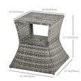 thumbnail image 3 of Table Basse en Rotin Résistante aux Intempéries avec Trou pour Parasol / Table d'Appoint de Patio Extérieur de 21,3 Pouces - Cadre en Osier PE et Métal - Fini Brun Mélangé, 3 of 7