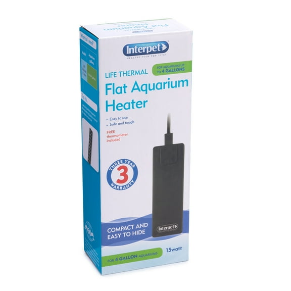 Interpet Heater Flat Life Thermal 15 Watt for up to 4 Gallon Aquarium