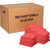 Global Industrial 100 Cotton Red Shop Towels 50 Lb. Box