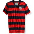 thumbnail image 1 of Aeropostale Playera gráfica A87 con cuello en V y rayas para hombre, roja, pequeña, 1 of 2