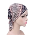 thumbnail image 2 of facefd Bonnet de Chimiothérapie Impression Foulard Femmes Coton Coton Turban Musulman Turban Extensible Perte de Cheveux Baotou Noué Couvre-Chef, 2 of 4
