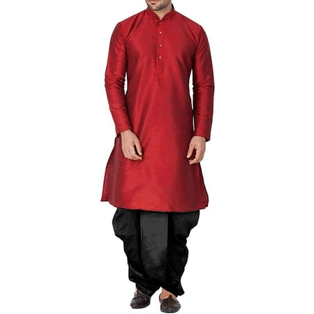 

Royal Kurta Dupion Silk Kurta Dhoti For Men (38 Maroon)